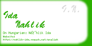 ida nahlik business card